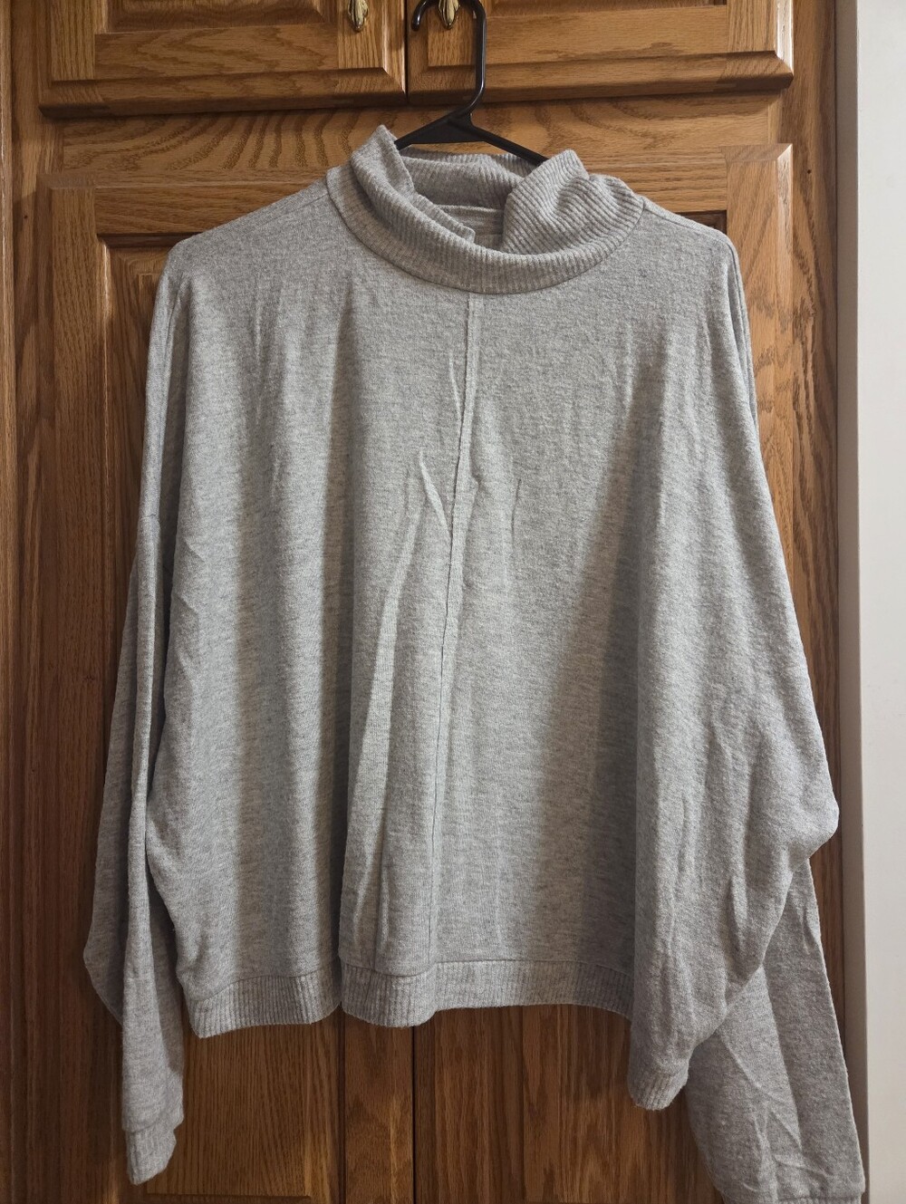 Lucky Brand Heather Gray Cowl Neck Sweater